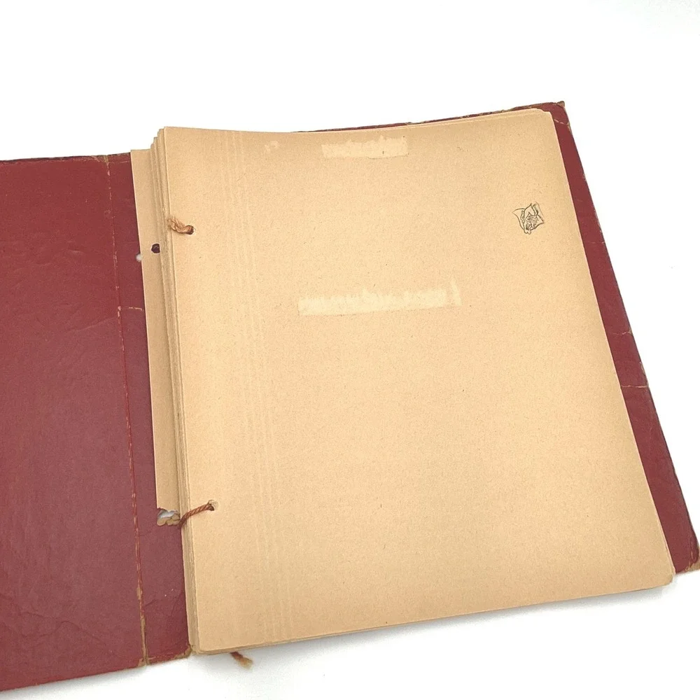 Vintage 1940's Red‎ Scottie Dog Scrapbook String Bound Antique Distressed